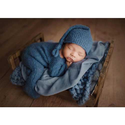 Knit Footed Romper + Sleep Hat