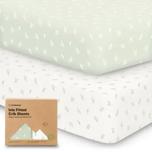 Isla Fitted Crib Sheets in Herb