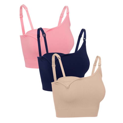 Ingrid & Isabel For Every Belly Women's Maternity Seamless Nursing Cami Bra 3pk, Sizes S-XXXL