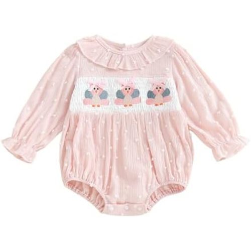 Amnnchya Baby Girl Christmas Outfit Peter Pan Collar Plaid Romper Newborn Thanksgiving Outfits Infant Halloween Clothes