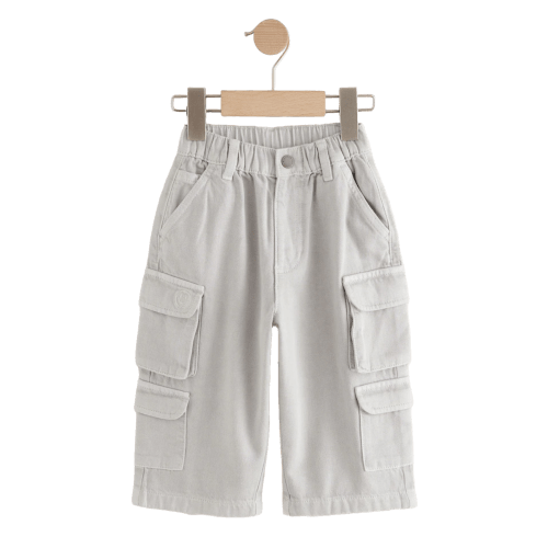 (6-12 M) Grey 100% Cotton Cargo Trouser Jeans