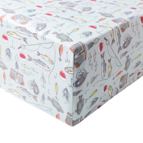 Premium Knit Fitted Crib Sheet - Trout