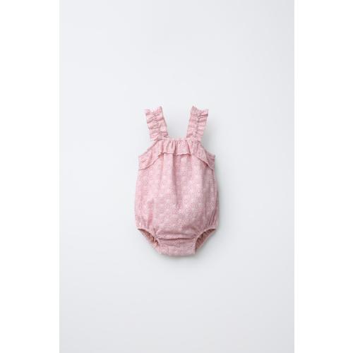 SWISS EMBROIDERED ROMPER - Pink | ZARA United States