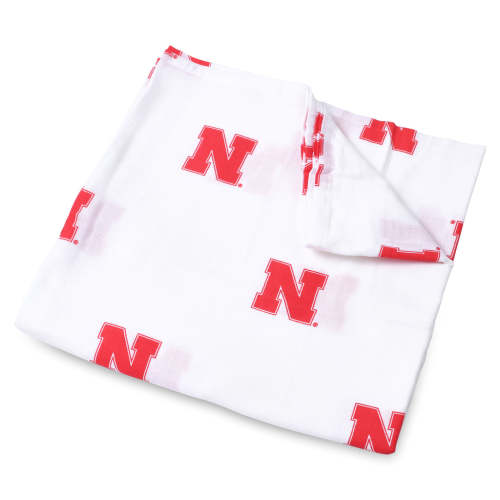 ***Pre Order*** University of Nebraska Swaddle Blanket – Three Little Anchors