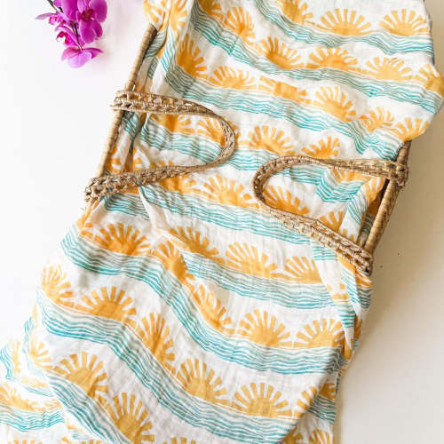Sun + Wave Swaddle - Ocean Nursery Decor | Beachy Baby Charm – Coca + B.