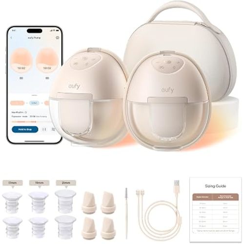 eufy Heated Wearable Breast Pump S1 Pro, Charging Case, Hands-Free