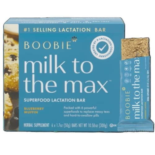 Boobie Bar Superfood Breastfeeding Bar, Blueberry Muffin, (1.7 Ounce Bars, 6 Count)