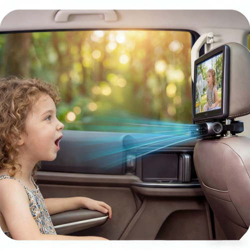 Lunxisen 1 Pcs Car Seat Fan USB Rechargeable Portable Clip On 3 Speeds Strong Airflow Quiet Cooling Car Fan for Backseat Headrest Travel
