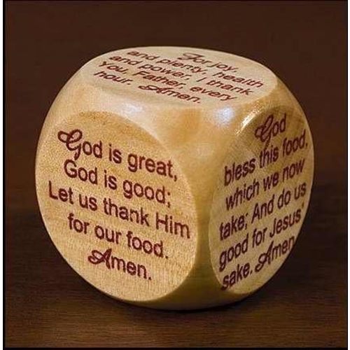 Wooden Mealtime Prayer Cube for Children and Families