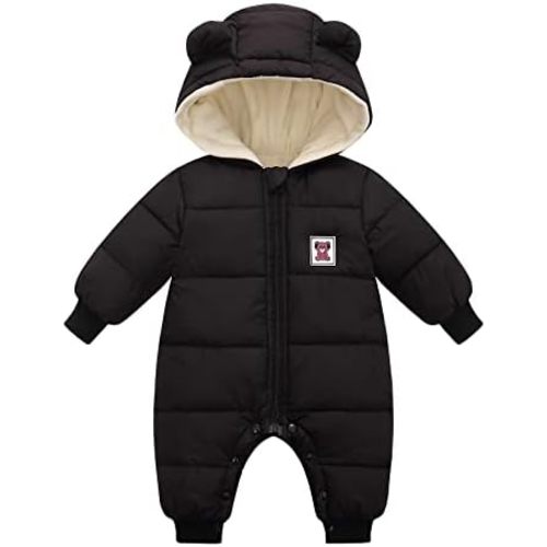 Baby Boy Girl Snowsuit Cute Infant Toddler Winter Coat Long Sleeve Zipper Romper Clothes Jacket