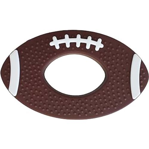 Silicone Football Teether, Food grade Silicone, infant and toddler sensory teether American football