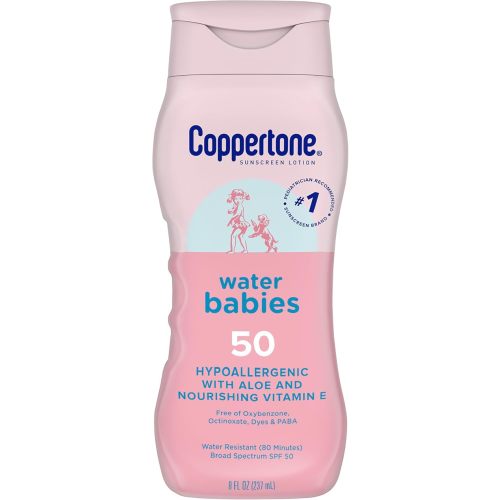 Coppertone WaterBabies Baby Sunscreen Lotion SPF 50 Hypoallergenic, 8 Fl Oz