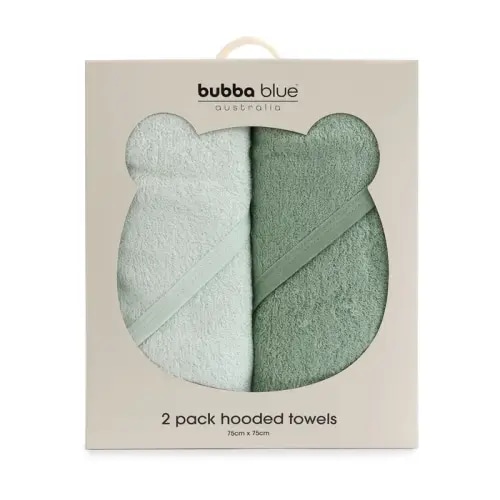 Bubba Blue Sundae Hooded Towel 2 Pack Greentea | Baby Bunting AU