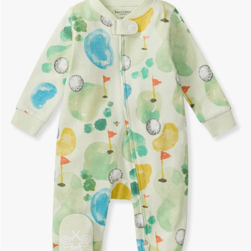 Amazon.com: Burt's Bees Baby Boys' Organic Cotton, Sleep and Play Footed Pajamas | Easy Zip Front One-Piece PJs with Non-Slip Bee Grips, Cozy Infant Sleepwear & a Newborn Essential for a Restful Nights Sleep