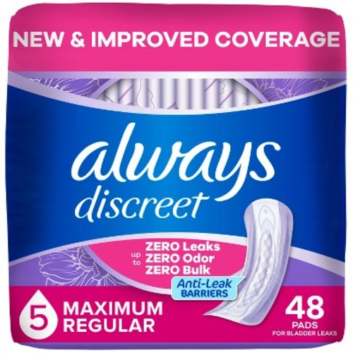 Always Discreet Drop Incontinence Pads - Heavy - Regular - 48ct