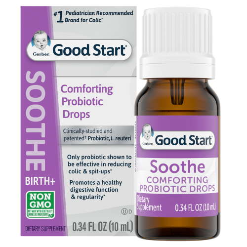 Gerber Good Start Soothe Comforting Baby Probiotic Drops for Dietary Supplement, 0.34 fl. oz. Bottle