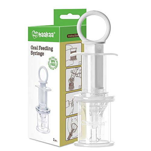 Haakaa Baby Oral Feeding Syringe for Liquid Feeding Baby Oral Feeder with Pacifier Head Suitable for Infants Newborns, 1pc