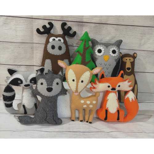 Hand stitched woodland animals