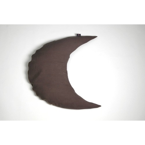 Half Moon Buckwheat pillow Neck support pillow Ortopedic buckwheat pillow  Dark brown linen buckwheat pillow Zero waste buckwheat pillow