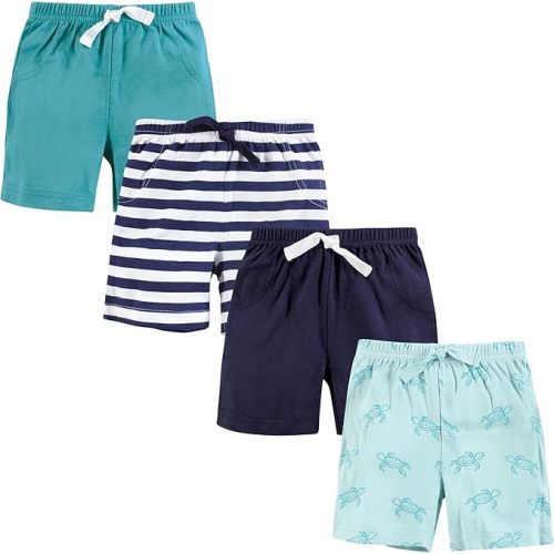 Hudson Baby Unisex Baby Shorts Bottoms 4-Pack