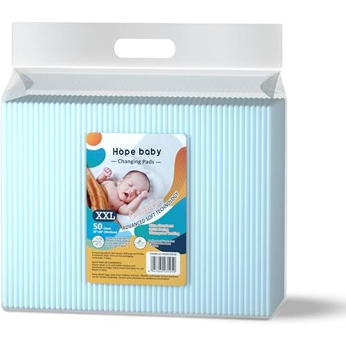 JUS COOL Incontinence Bed Pads 30”x 36”(50 Count) Disposable Baby Changing Pads, Underpads Portable Diaper Changing Pads, Soft Bed Pads Ultra Absorbent and Waterproof