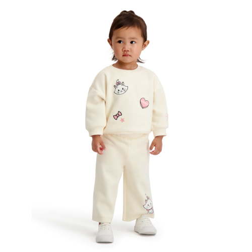 Marie The Cat Baby Girl 2 Piece Embroidered Sweat Set, Sizes 0-24 Months