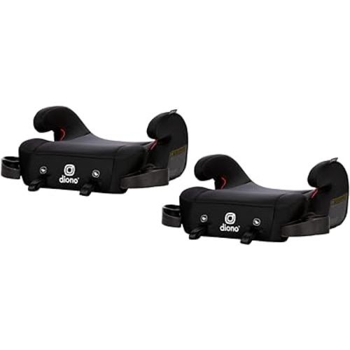 Diono Solana 2 XL Pack of 2 2022, Dual Latch Connectors, Lightweight Backless Belt-Positioning Booster Car Seat, 8 Years 1 Booster Seat, Black