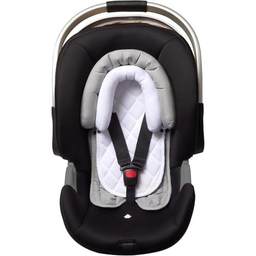 Pro Goleem Infant Car Seat Insert, Babybody Support for Toddler, Soft Minky Preemie Car Seat Insert, 2-in-1 Reversible, Perfect for Carseats, Strollers, Swings, White and Grey