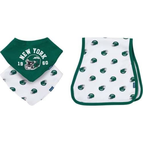 3-Piece Baby New York Jets Bibs and Burp Cloth Set