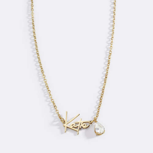 Handmade Birthstone Name Necklace – Mint & Lily