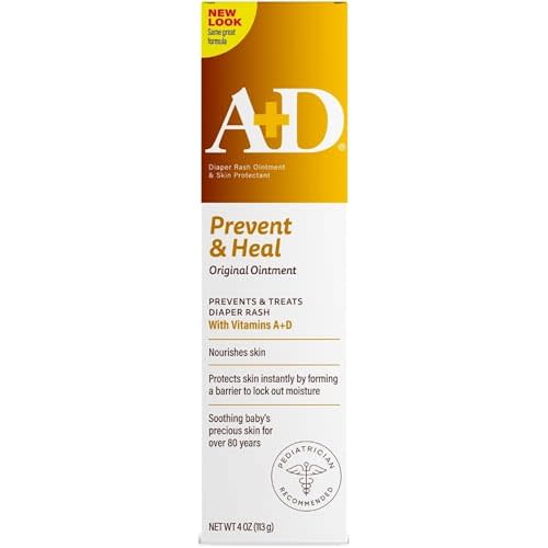 D&A Vitamin A&D Original Ointment Tube for Diaper Rash & All-Purpose Skincare Formula, 4 Ounce