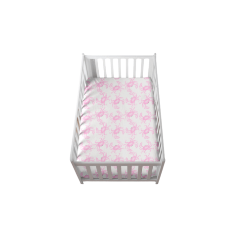 Carolina Crabs Pink Crib Sheet