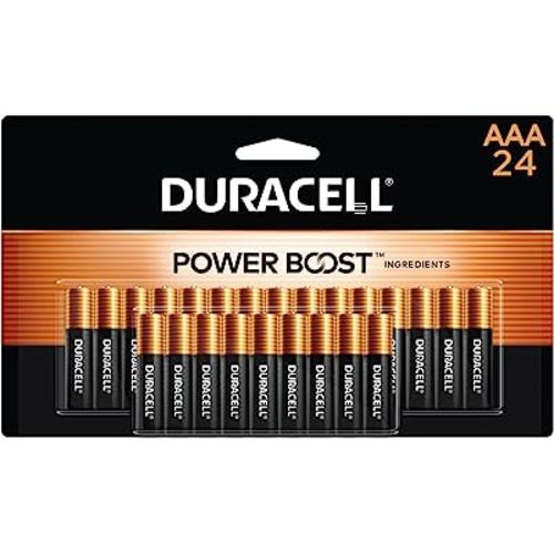 Duracell Coppertop AAA Batteries with Power Boost Ingredients, 24 Count Pack Triple A Battery with Long-Lasting Power, Alkaline AAA Battery for Household and Office Devices