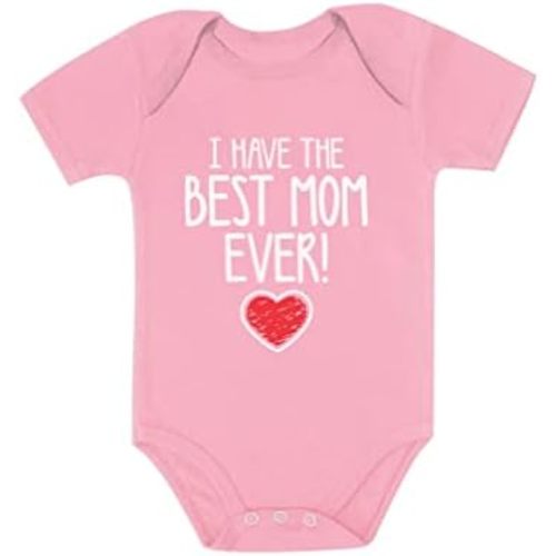 Tstars I Have the Best Mom Ever Baby Bodysuit Newborn Outfit Gift for Baby Shower or First Mother's Day