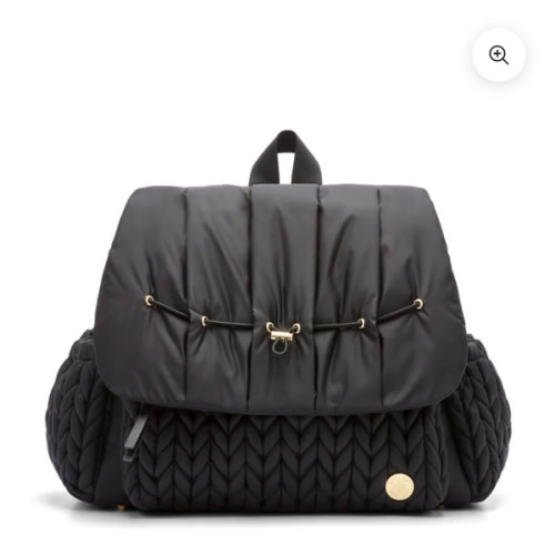 Levy Stylish Diaper Backpack - Black Herringbone