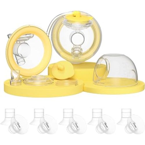 2PC Wearable Breast Milk Collector Cup Sets and 13/15/17/19/21mm Inserts