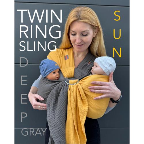 Twin Ring Sling, Twins baby carrier, Twins sling for newborn, 100% Organic Cotton, Muslin ring sling