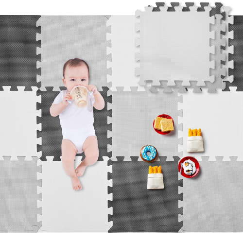 Baby Playmat, 18 pcs Puzzle EVA Foam Play Mat 1.62 Sqm Coverage Interlocking Floor Tiles, Portable Crawling Floor Mats for Kids Toddler