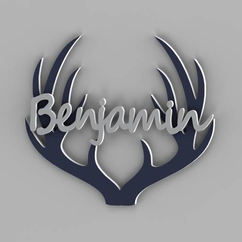 Personalized Name Sign with Antlers | Rustic Nursery Wall Decor | Custom Baby Name Sign for Boys Room | Woodland Theme Kids Decor
