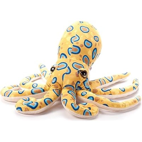 The Petting Zoo Blue Ring Octopus Stuffed Animal Plushie, Gifts for Kids, Wild Onez Sealife Animals, Octopus Plush Toy 14 inches