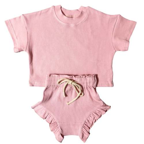 Sweet Blush Ribbed Lounge Set