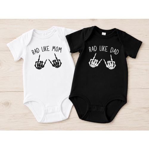 Rad Like Dad, Rad Like Mom Goth Punk Baby Bodysuit