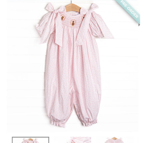 Gobble Garden Smocked Romper, Pink – Stitchy Fish