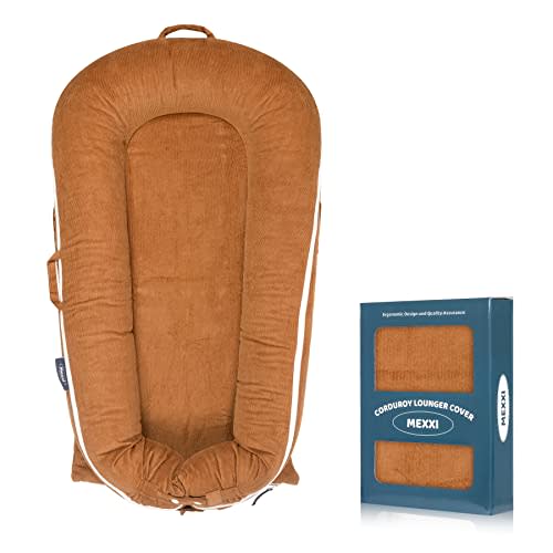 Corduroy Baby Nest Cover for Dockatot Deluxe+ Docks | MEXXI Hypoallergenic Cotton Newborn Lounger Cover | (Cover Only) (Brown)