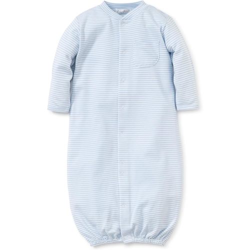 kissy kissy Baby Boys Simple Stripes Convertible Nightgown, Light Blue, Newborn