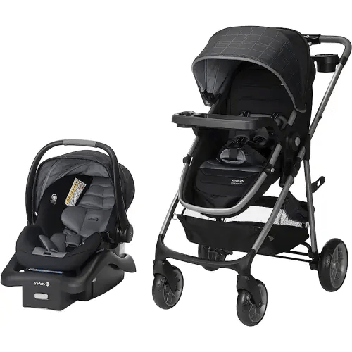 Safety 1st Deluxe Grow and Go Travel System Stroller and Car Seat Combo, 8-in-1 Car Seat, Weight Capacity 4-30 lbs, High Street