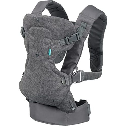 Infantino Flip Advanced 4-in-1 Carrier - Ergonomic, convertible, face-in and face-out front and back carry for newborns and older babies 8-32 lbs - Gray