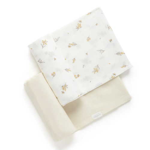 2 Pack Wattle Bee Muslin Wrap - Purebaby