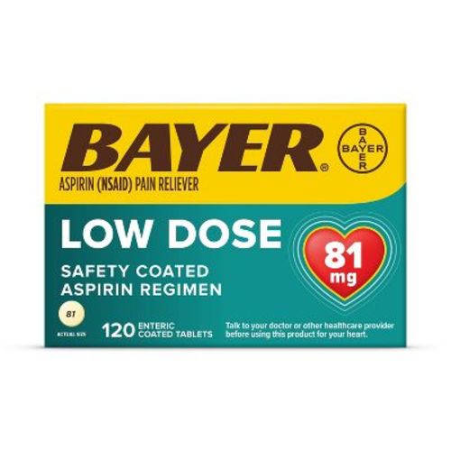 Bayer Low Dose Aspirin 81mg Regimen Pain Reliever Coated Tablets (NSAID)