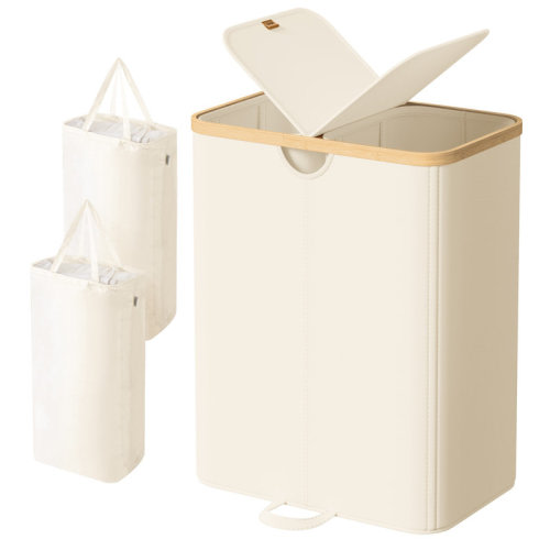 Rebrilliant Laundry Hamper With Lids, Laundry Basket With 2 Compartments, 39 Gal. (150 L), Removable Liner Bag, For Laundry Room, Bedroom, Living Room | Wayfair